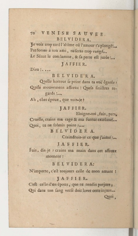 Venise sauvée, tragedie. Représentée par les Comédiens françois, le 5 décembre 1746… [Seconde édition]
