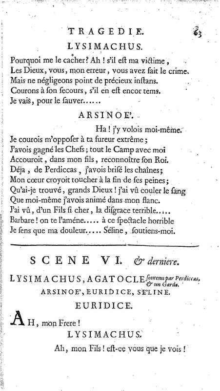 Lysimachus, tragédie par M. de Caux de Montlebert, représentée pour la première fois le 13 décembre 1737 Lysimachus, tragédie par M. de Caux de Montlebert, représentée pour la première fois le 13 décembre 1737