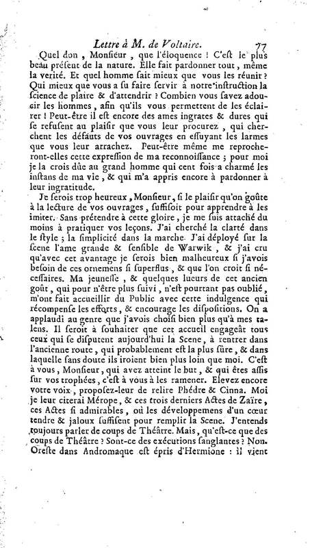 Comte de Warwik [sic] (Le), tragédie par M. de La Harpe, représentée pour la première fois par les Comédiens françois ordinaires du Roi, le 7 novembre 1763