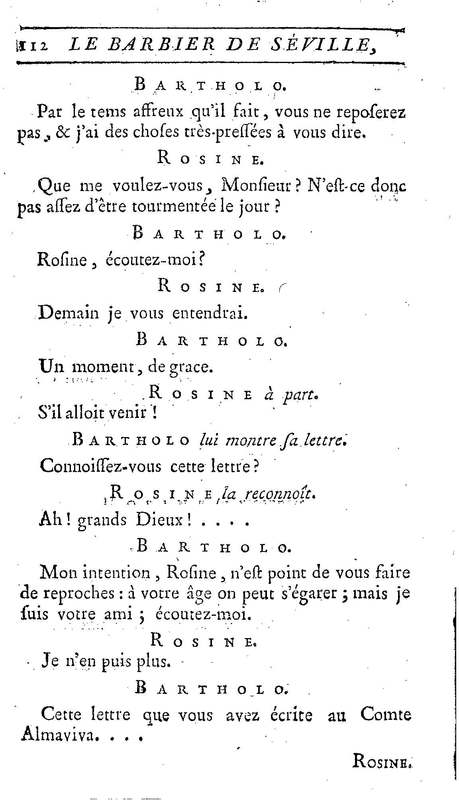 Barbier de Séville, ou la Précaution inutile (Le), comédie en quatre actes, par M. de Beaumarchais, représentée sur le théâtre de la Comédie Française le 23 février 1775 (avec une Lettre modérée sur la chute et la critique du Barbier de Séville)