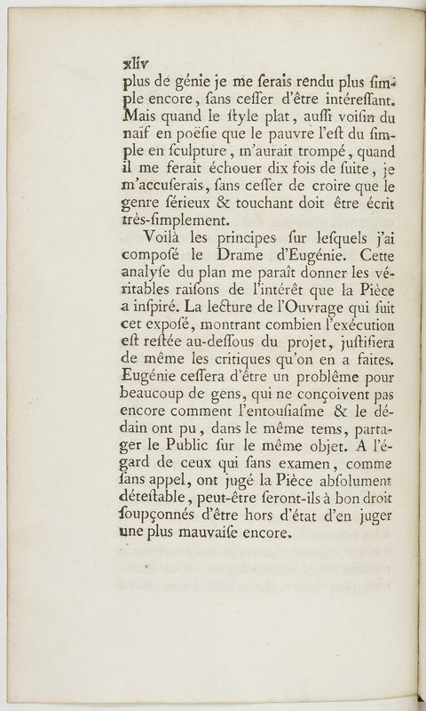 Eugénie, drame en cinq actes en prose, enrichi de figures en taille-douce ; avec un Essai sur le drame sérieux Eugénie, drame en cinq actes en prose, enrichi de figures en taille-douce ; avec un Essai sur le drame sérieux