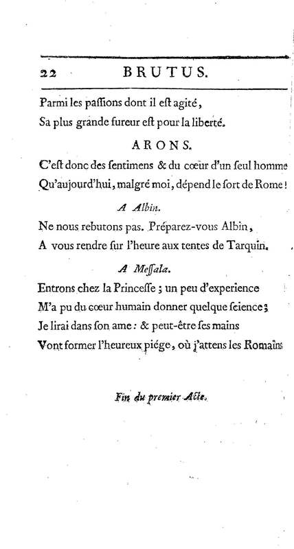 Brutus de M. de Voltaire (Le), avec un Discours sur la tragédie Brutus de M. de Voltaire (Le), avec un Discours sur la tragédie