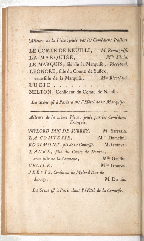 Comte de Neuilli, ou le Duc de Surrey (Le), comédie héroïque de M. de Boissy… Comte de Neuilli, ou le Duc de Surrey (Le), comédie héroïque de M. de Boissy…