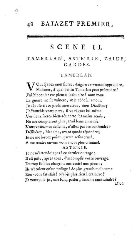 Bajazet premier, tragédie par M. le chevalier de P***