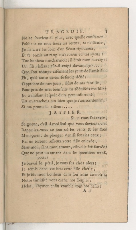 Venise sauvée, tragedie. Représentée par les Comédiens françois, le 5 décembre 1746… [Seconde édition]