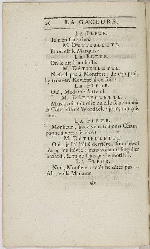 Gageure imprévue (La), comédie en prose et en un acte… par M. Sedaine. [Paris, les Comédiens français, 27 mai 1768]