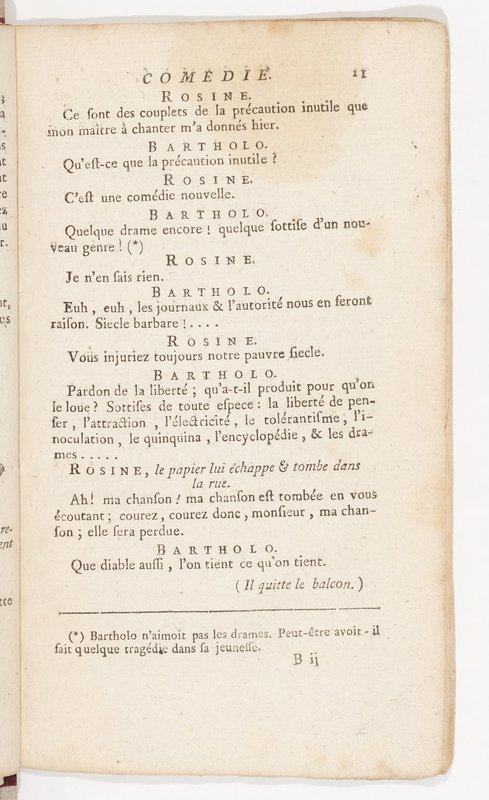 Barbier de Séville, ou la Précaution inutile (Le), comédie en quatre actes, par M. de Beaumarchais, représentée sur le théâtre de la Comédie Française le 23 février 1775 (avec une Lettre modérée sur la chute et la critique du Barbier de Séville) Barbier de Séville, ou la Précaution inutile (Le), comédie en quatre actes, par M. de Beaumarchais, représentée sur le théâtre de la Comédie Française le 23 février 1775 (avec une Lettre modérée sur la chute et la critique du Barbier de Séville)