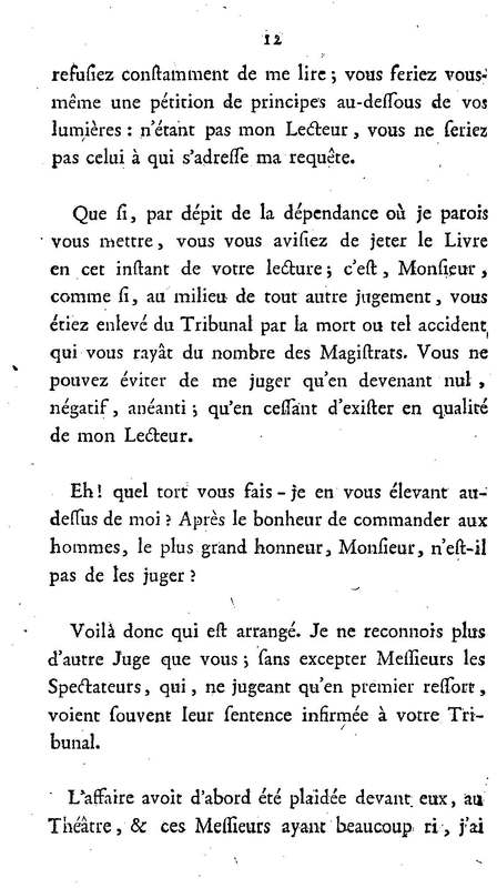 Barbier de Séville, ou la Précaution inutile (Le), comédie en quatre actes, par M. de Beaumarchais, représentée sur le théâtre de la Comédie Française le 23 février 1775 (avec une Lettre modérée sur la chute et la critique du Barbier de Séville)