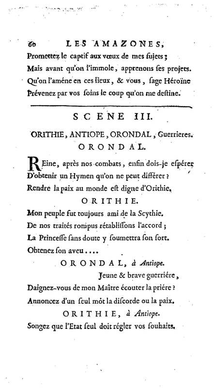 Amazones (Les), tragédie en cinq actes, par madame du Boccage, représentée par les Comédiens ordinaires du Roy, aux mois de juillet et d'août 1749