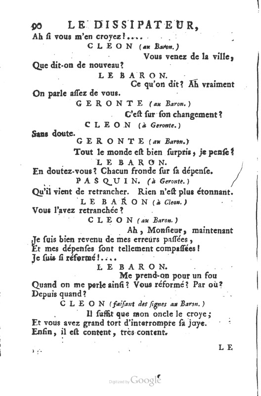 Dissipateur ou l’honnête-friponne (Le), comédie Dissipateur ou l’honnête-friponne (Le), comédie