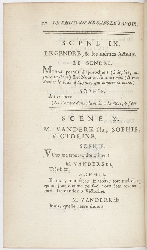Philosophe sans le savoir (Le), comédie en prose et en cinq actes… par M. Sedaine. [Paris, les Comédiens français, 2 novembre 1765]