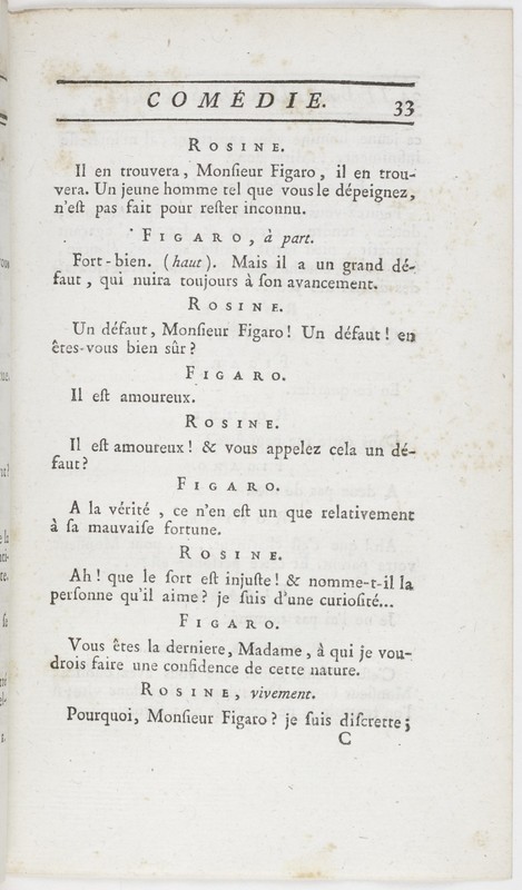 Barbier de Séville, ou la Précaution inutile (Le), comédie en quatre actes ; par M. de Beaumarchais ; représentée & tombée sur le théâtre de la Comédie Françoise aux Tuileries, le 23 de février 1775