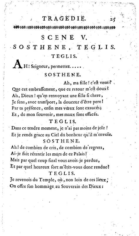 Téglis, tragédie représentée pour la première fois par les Comédiens ordinaires du Roi, le 19 septembre 1735 Téglis, tragédie représentée pour la première fois par les Comédiens ordinaires du Roi, le 19 septembre 1735