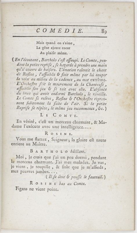 Barbier de Séville, ou la Précaution inutile (Le), comédie en quatre actes ; par M. de Beaumarchais ; représentée & tombée sur le théâtre de la Comédie Françoise aux Tuileries, le 23 de février 1775