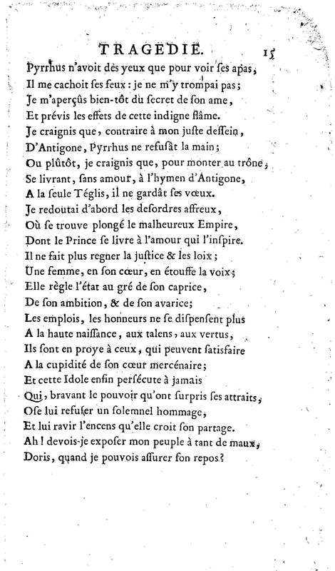 Téglis, tragédie représentée pour la première fois par les Comédiens ordinaires du Roi, le 19 septembre 1735