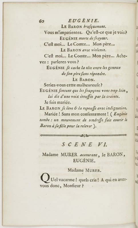 Eugénie, drame en cinq actes en prose, enrichi de figures en taille-douce ; avec un Essai sur le drame sérieux Eugénie, drame en cinq actes en prose, enrichi de figures en taille-douce ; avec un Essai sur le drame sérieux