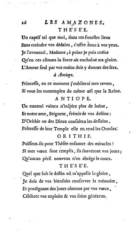 Amazones (Les), tragédie en cinq actes, par madame du Boccage, représentée par les Comédiens ordinaires du Roy, aux mois de juillet et d'août 1749