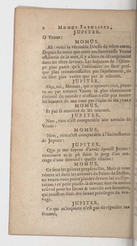 Momus fabuliste, ou les Noces de Vulcain, comédie