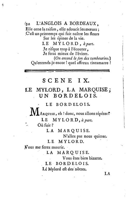Anglais à Bordeaux (L'), comédie en un acte et en vers libres, par M. Favart… [Par les Comédiens françois ordinaires du Roi, 14 mars 1763]