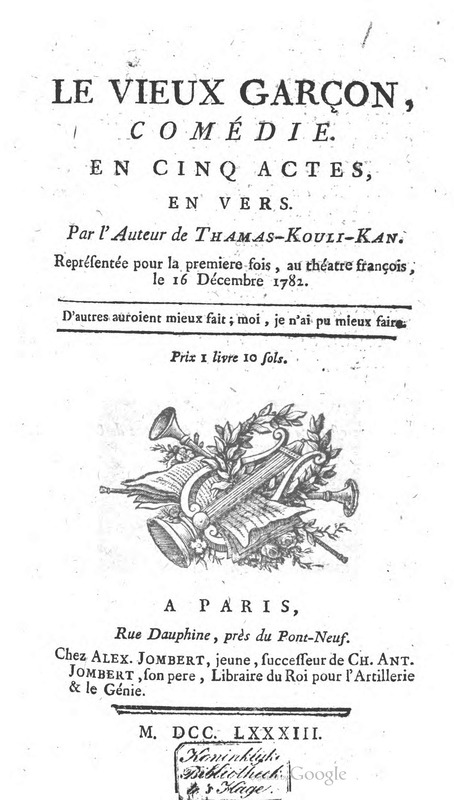 Vieux garçon (Le), comédie en cinq actes, en vers Vieux garçon (Le), comédie en cinq actes, en vers