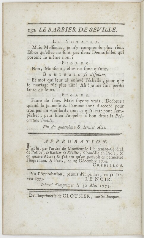 Barbier de Séville, ou La précaution inutile (Le), comédie en quatre actes