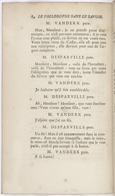 Philosophe sans le savoir (Le), comédie en prose et en cinq actes… par M. Sedaine. [Paris, les Comédiens français, 2 novembre 1765]