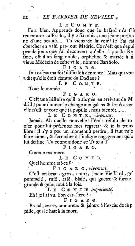 Barbier de Séville, ou la Précaution inutile (Le ), comédie en quatre actes, par M. de Beaumarchais, représentée sur le théâtre de la Comédie Française le 23 février 1775 (avec une Lettre modérée sur la chute et la critique du Barbier de Séville) Barbier de Séville, ou la Précaution inutile (Le ), comédie en quatre actes, par M. de Beaumarchais, représentée sur le théâtre de la Comédie Française le 23 février 1775 (avec une Lettre modérée sur la chute et la critique du Barbier de Séville)