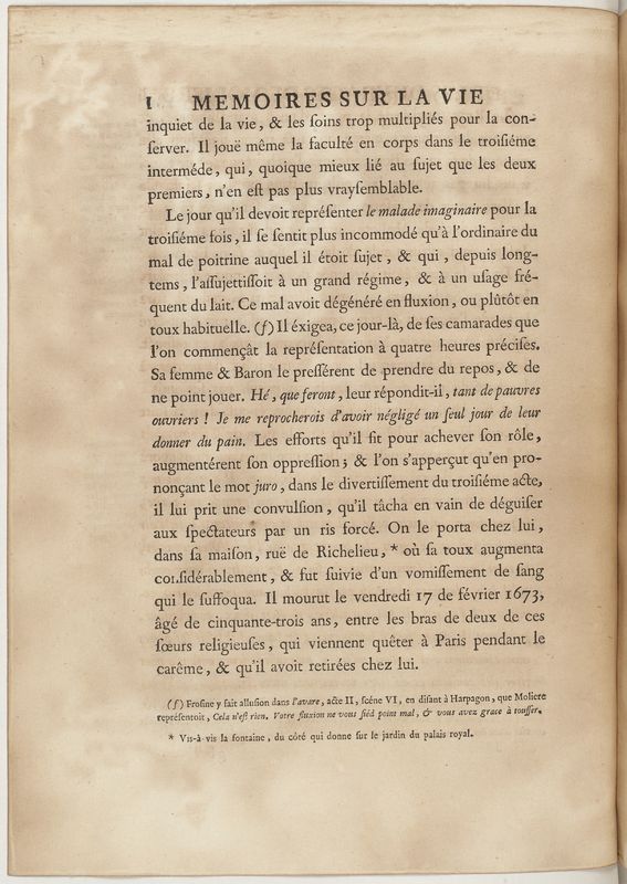 Mémoires sur la vie et les œuvres de Molière (Les) Mémoires sur la vie et les œuvres de Molière (Les)