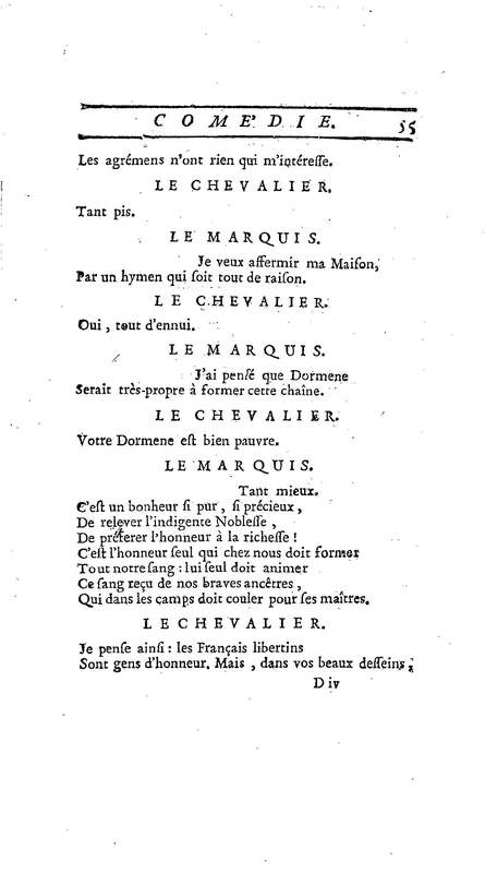 Droit du Seigneur (Le),comédie en vers par M. de Voltaire. Représentée pour la première fois, sous le titre de L'Écueil du sage, par les Comédiens françois ordinaires du Roi, le 18 janvier 1762,