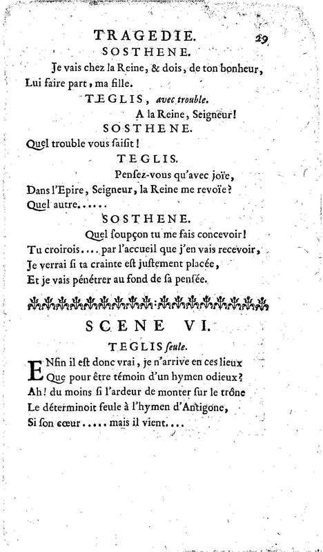 Téglis, tragédie représentée pour la première fois par les Comédiens ordinaires du Roi, le 19 septembre 1735 Téglis, tragédie représentée pour la première fois par les Comédiens ordinaires du Roi, le 19 septembre 1735
