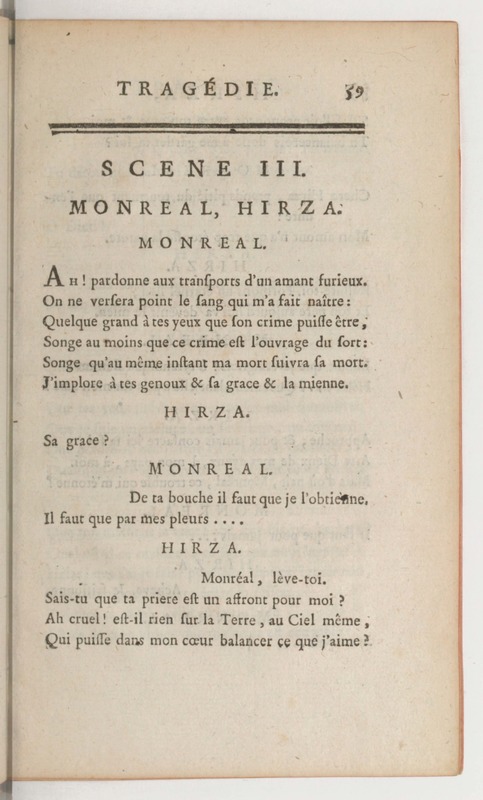 Hirza, tragédie, par M. de Sauvigny… (Comédiens ordinaires du Roi, 27 mai 1767) Hirza, tragédie, par M. de Sauvigny… (Comédiens ordinaires du Roi, 27 mai 1767)