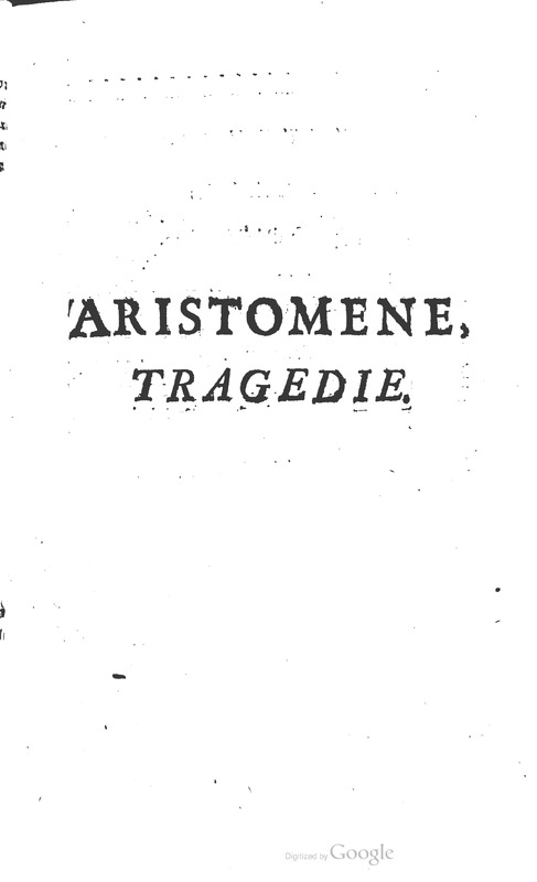 Aristomène, tragédie Aristomène, tragédie