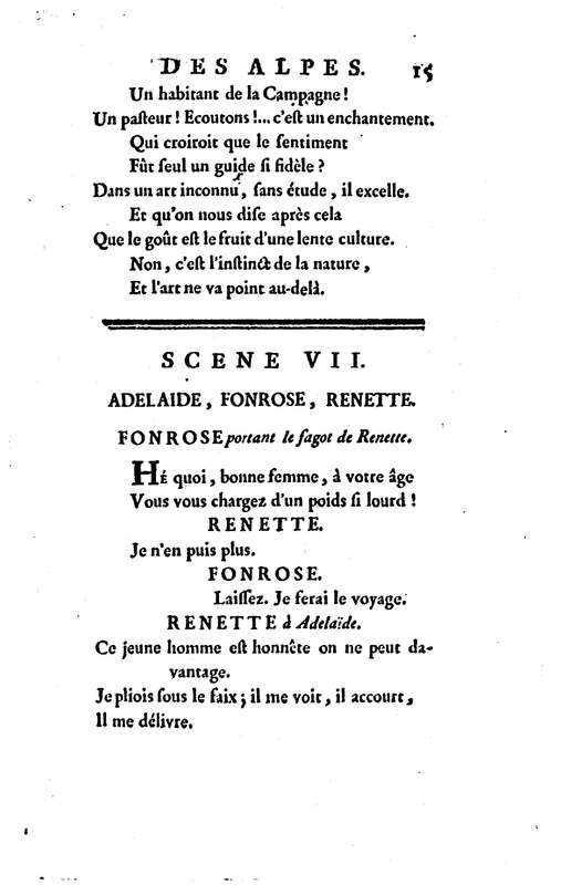 Bergère des Alpes (La), pastorale en trois actes et en vers, mêlée de chants, par M. Marmontel de l'Académie françoise Bergère des Alpes (La), pastorale en trois actes et en vers, mêlée de chants, par M. Marmontel de l'Académie françoise