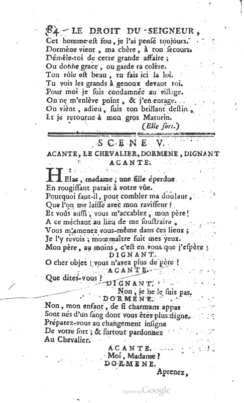 Droit du seigneur (Le), Comédie en cinq actes