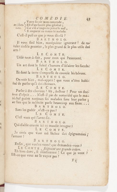 Barbier de Séville, ou la Précaution inutile (Le), comédie en quatre actes, par M. de Beaumarchais, représentée sur le théâtre de la Comédie Française le 23 février 1775 (avec une Lettre modérée sur la chute et la critique du Barbier de Séville)