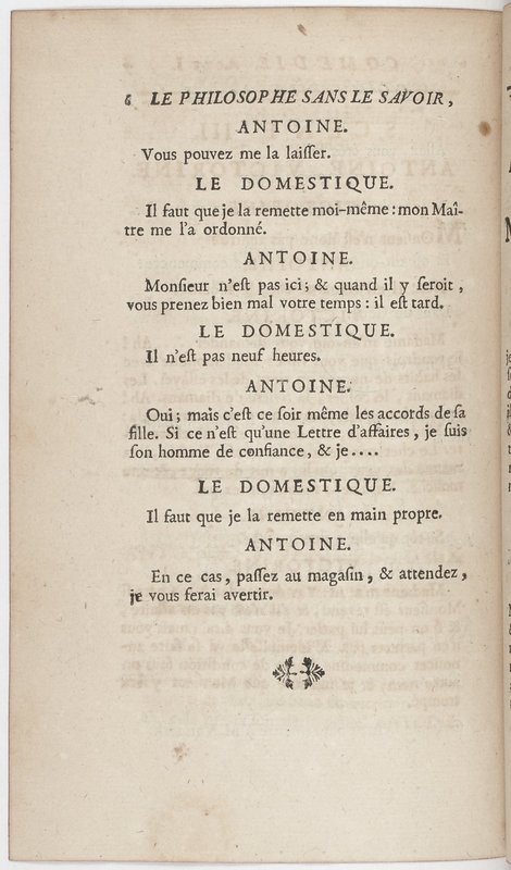 Philosophe sans le savoir (Le), comédie en prose et en cinq actes… par M. Sedaine. [Paris, les Comédiens français, 2 novembre 1765]