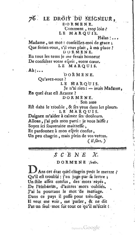 Droit du seigneur (Le), Comédie en cinq actes Droit du seigneur (Le), Comédie en cinq actes