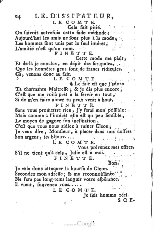 Dissipateur ou l’honnête-friponne (Le), comédie