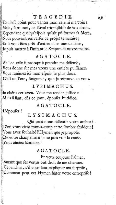 Lysimachus, tragédie par M. de Caux de Montlebert, représentée pour la première fois le 13 décembre 1737 Lysimachus, tragédie par M. de Caux de Montlebert, représentée pour la première fois le 13 décembre 1737