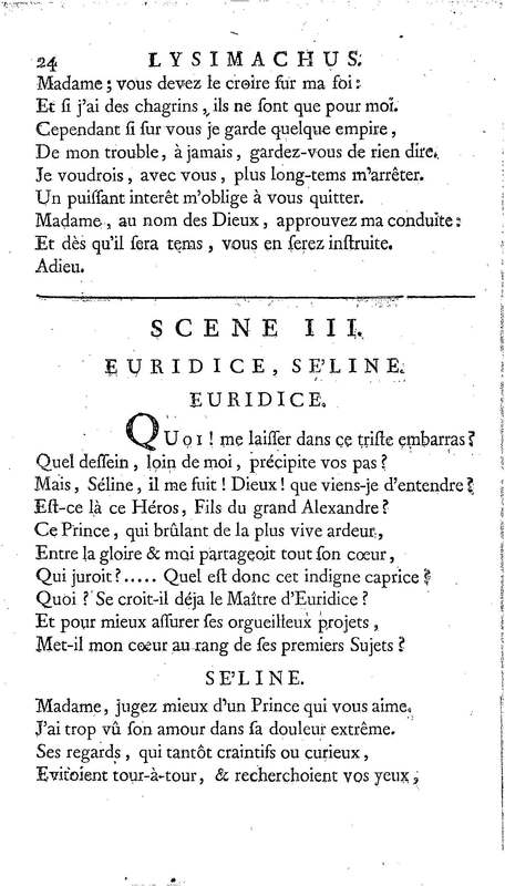 Lysimachus, tragédie par M. de Caux de Montlebert, représentée pour la première fois le 13 décembre 1737 Lysimachus, tragédie par M. de Caux de Montlebert, représentée pour la première fois le 13 décembre 1737