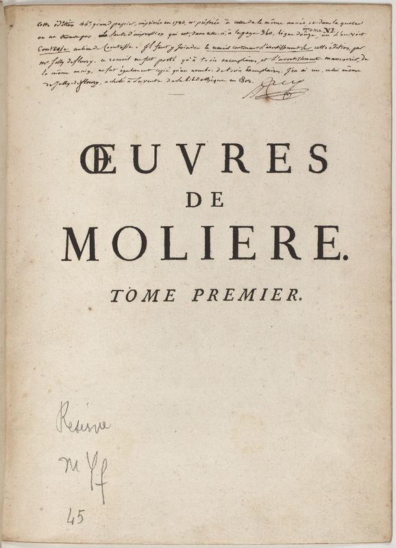 Mémoires sur la vie et les œuvres de Molière (Les) Mémoires sur la vie et les œuvres de Molière (Les)