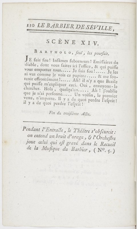 Barbier de Séville, ou la Précaution inutile (Le), comédie en quatre actes ; par M. de Beaumarchais ; représentée & tombée sur le théâtre de la Comédie Françoise aux Tuileries, le 23 de février 1775