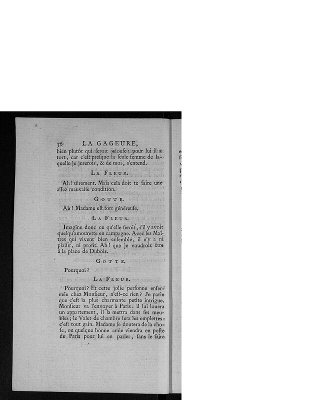 Gageure imprévue (La), comédie en prose et en un acte