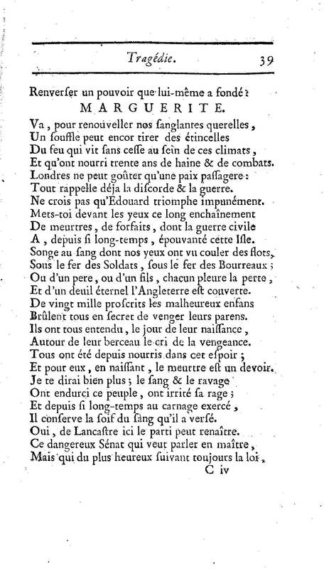 Comte de Warwik [sic] (Le), tragédie par M. de La Harpe, représentée pour la première fois par les Comédiens françois ordinaires du Roi, le 7 novembre 1763