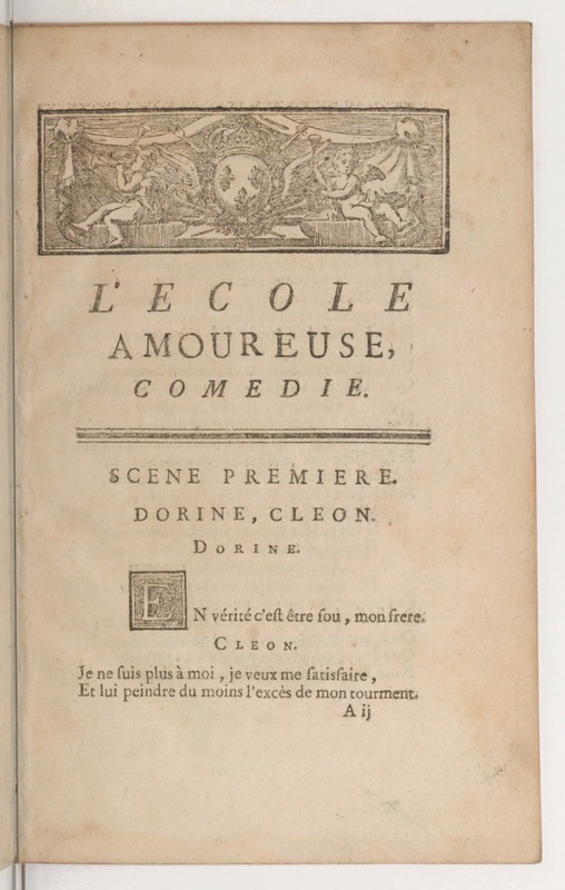 École amoureuse (L'), comédie en un acte, en vers, représentée pour la première fois par les Comédiens ordinaires du Roi, le 11 septembre 1747 École amoureuse (L'), comédie en un acte, en vers, représentée pour la première fois par les Comédiens ordinaires du Roi, le 11 septembre 1747