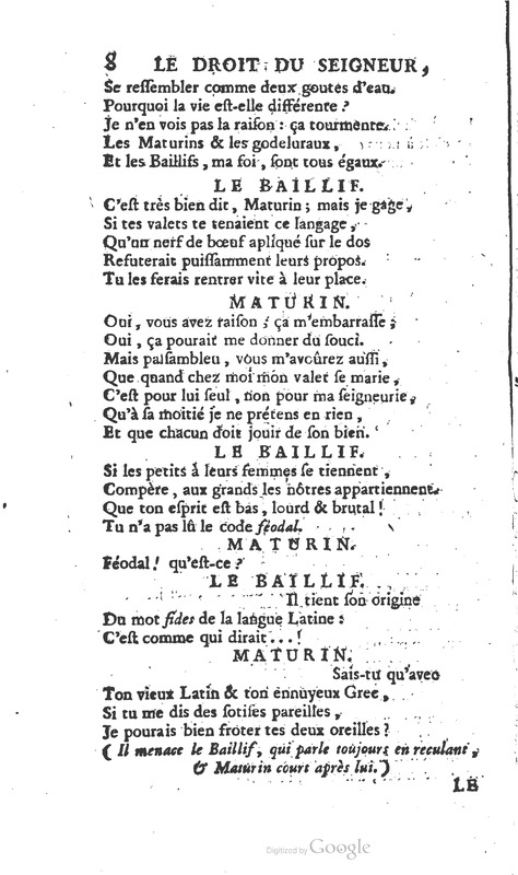 Droit du seigneur (Le), Comédie en cinq actes Droit du seigneur (Le), Comédie en cinq actes