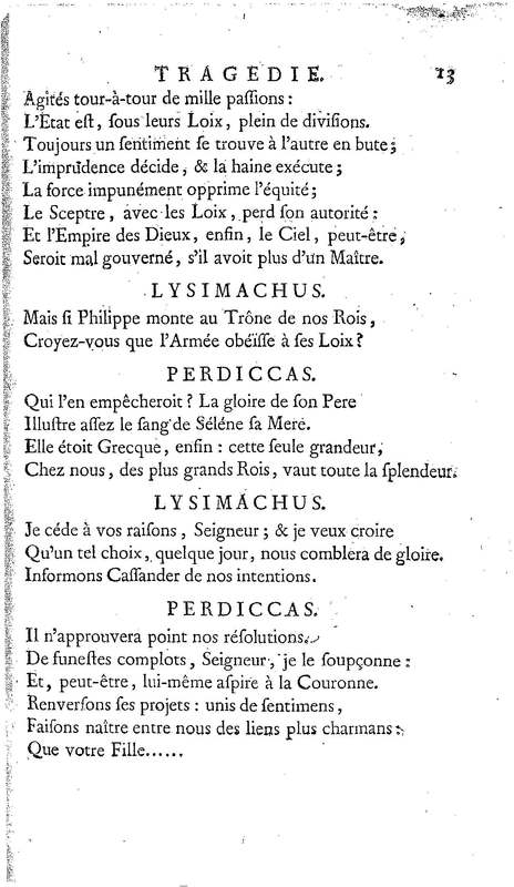 Lysimachus, tragédie par M. de Caux de Montlebert, représentée pour la première fois le 13 décembre 1737 Lysimachus, tragédie par M. de Caux de Montlebert, représentée pour la première fois le 13 décembre 1737
