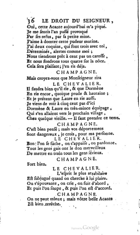 Droit du seigneur (Le), Comédie en cinq actes