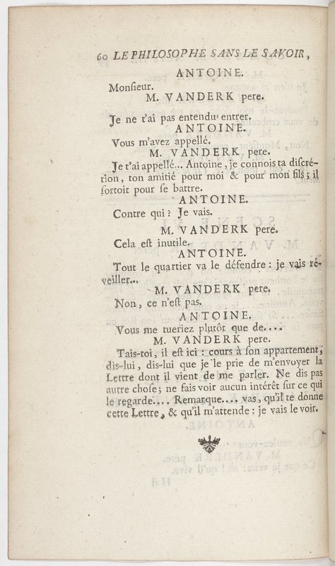 Philosophe sans le savoir (Le), comédie en prose et en cinq actes… par M. Sedaine. [Paris, les Comédiens français, 2 novembre 1765]