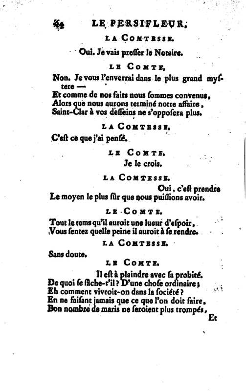 Persifleur (Le), comédie en trois actes et en vers… par M. de Sauvigny